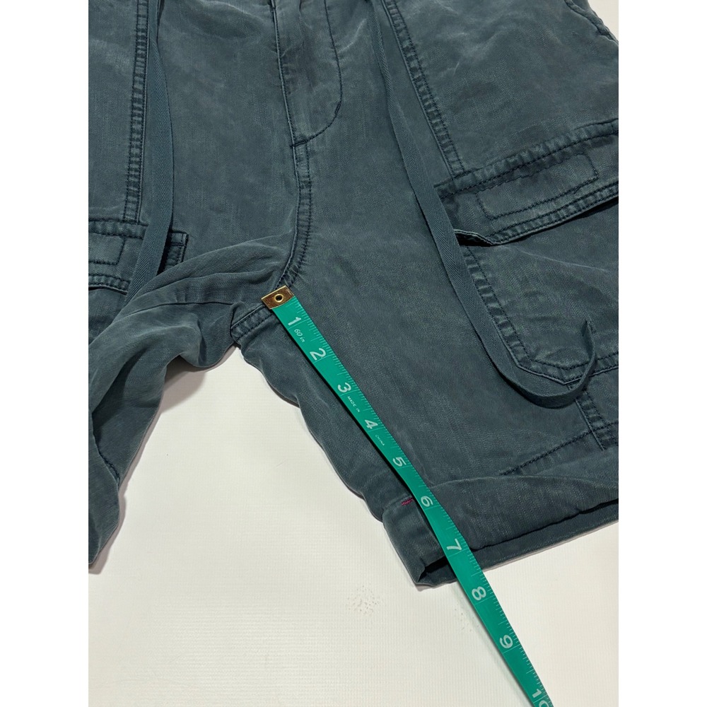 Sundance Teal Blue Lyocell Cargo Shorts Womens 4 Drawstring Utility Boho Soft - Picture 6 of 9